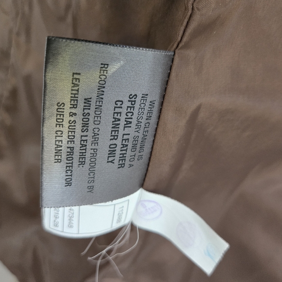 Wilsons Leather Tan Suede Leather Jacket Coat Size Large - Picture 9 of 9